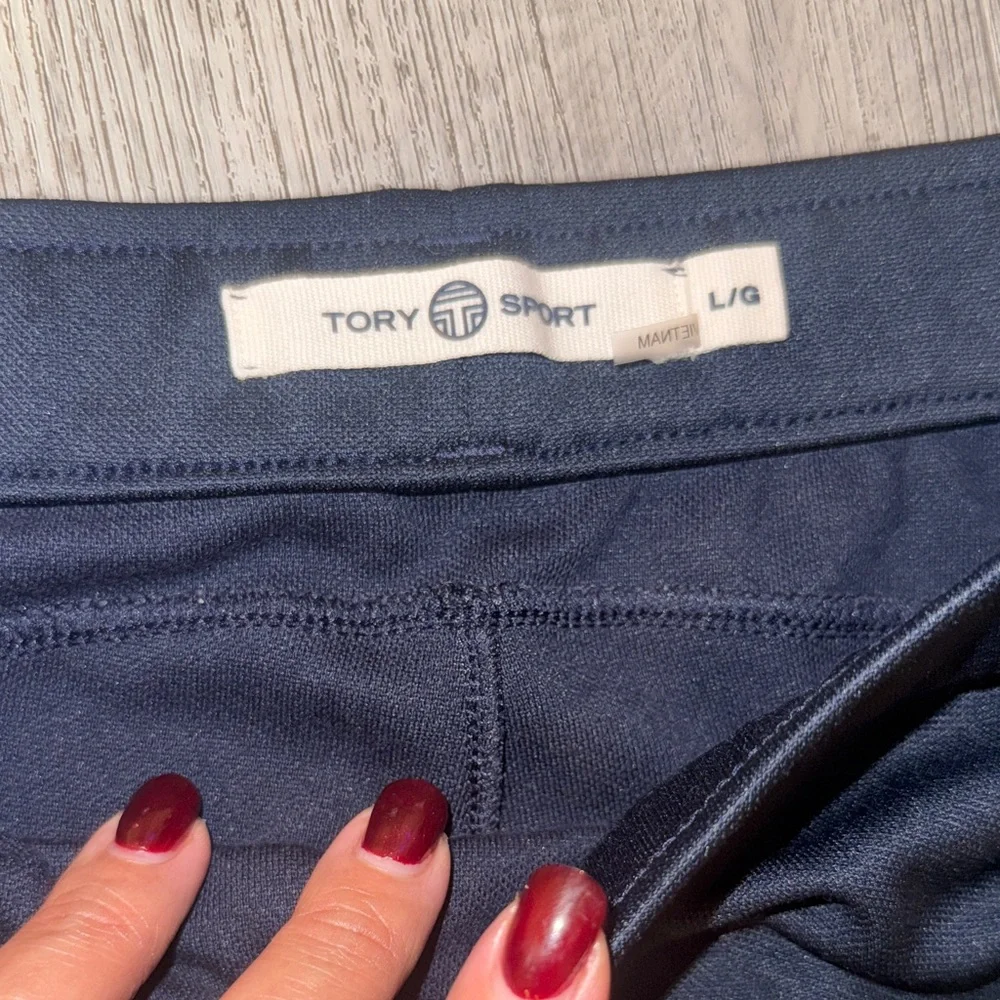 Tory Sport Navy BlueTrack Pants with White Stripes